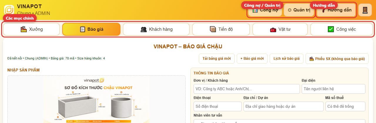 Menu trên máy tính